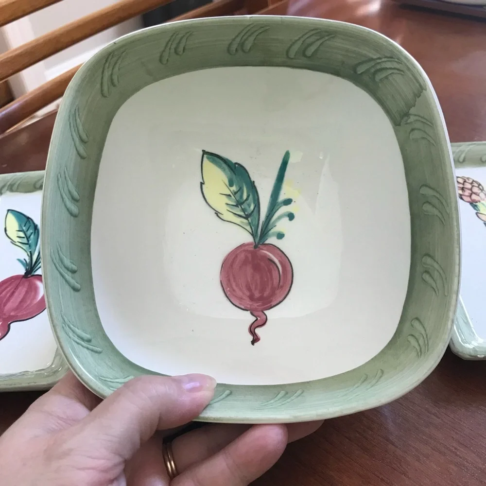 Crate & Barrel Vintage Ceramiche Toscane Handpainted Vegetable Set